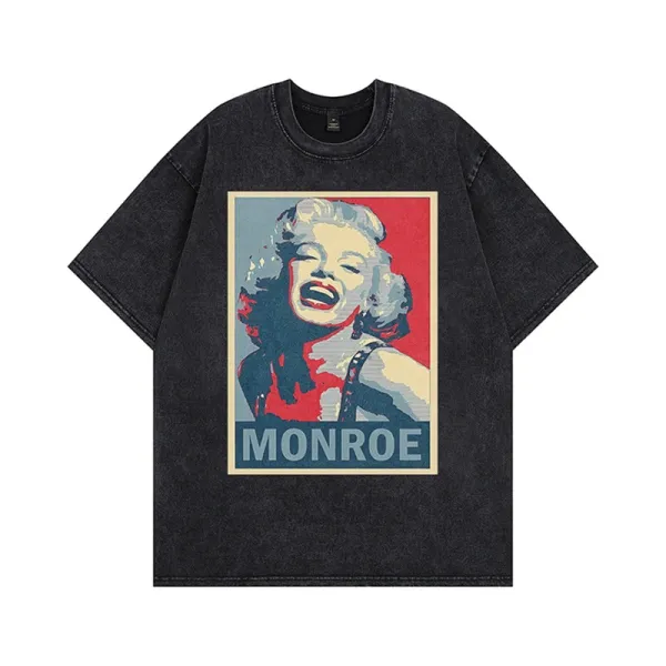 Design Marilyn Monroe Pop Art Graphic T-Shirt Black - 1