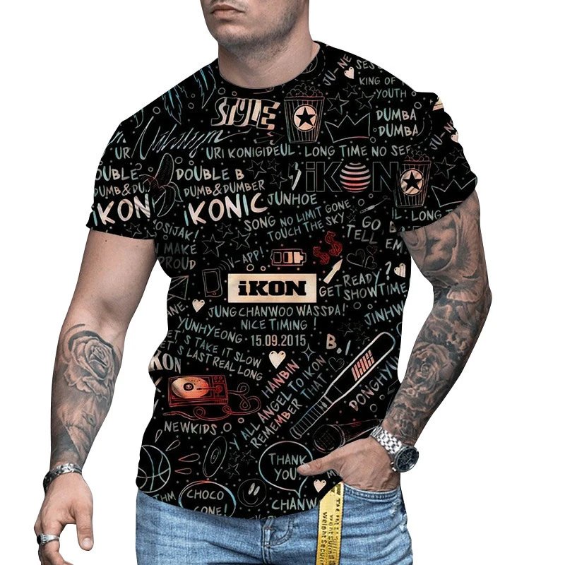 New Arrival 2025 Summer Men's 3D Printed Short-Sleeve Crew Neck T-Shirt - Cross-Border Fashion for European & American Markets