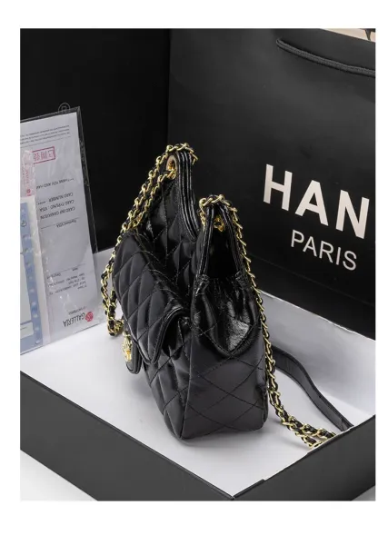 Chanel 22 Bag Burgundy Quilted Lambskin Chain Shoulder Bag - 19