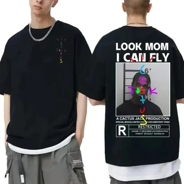 Travis Scott Cactus Jack Graphic Oversized T-Shirt Black - 9