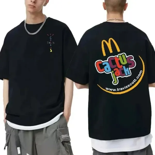 Travis Scott Cactus Jack Graphic Oversized T-Shirt Black - 4