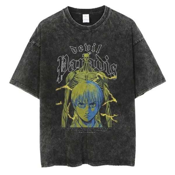 Design Devil Paradise Graphic Acid Wash T-Shirt - 1