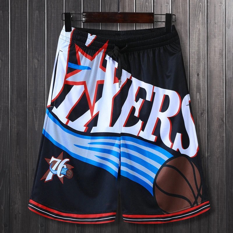 Philadelphia 76ers Graphic Basketball Shorts Black