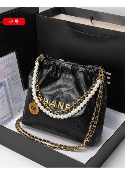 Chanel Drawstring Tote Bag and Pouch in Beige with Gold Hardware Handbags - 6