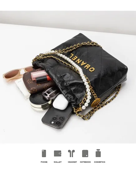 Chanel Drawstring Tote Bag and Pouch in Beige with Gold Hardware Handbags - 11