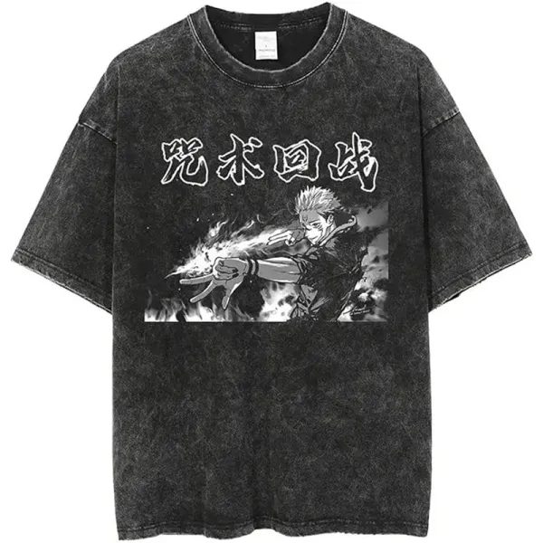 Design Jujutsu Kaisen Graphic Acid Wash T-Shirt - 1
