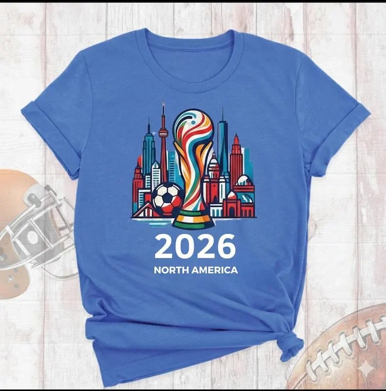 Design 2026 FIFA World Cup North America T-Shirt Blue - 5