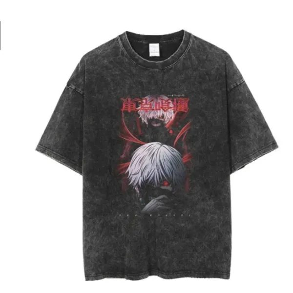 Design Tokyo Ghoul Acid Wash Black T-Shirt - 1