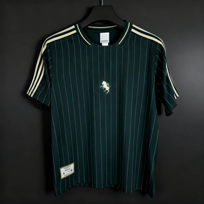 Casablanca Pinstripe Jersey Green / Beige T-Shirt