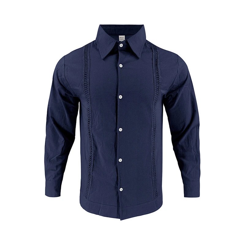 Design Guayabera-Style Shirt Army Green Shirt Tops Shirt - 26