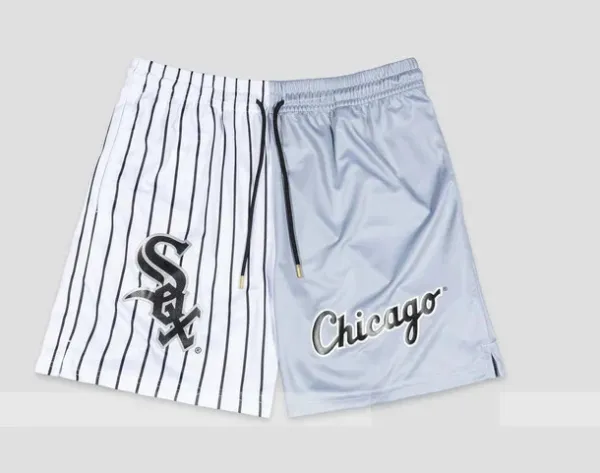 Los Angeles Dodgers Split-Design Mesh Shorts Gray and Royal Blue - 3