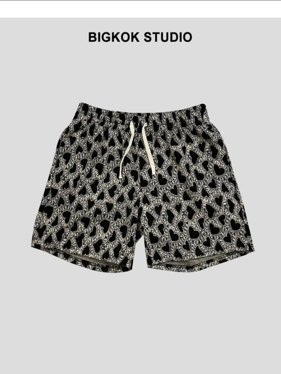 Design BIGKOK STUDIO Herringbone Pattern Drawstring Shorts Multicolor Shorts - 4