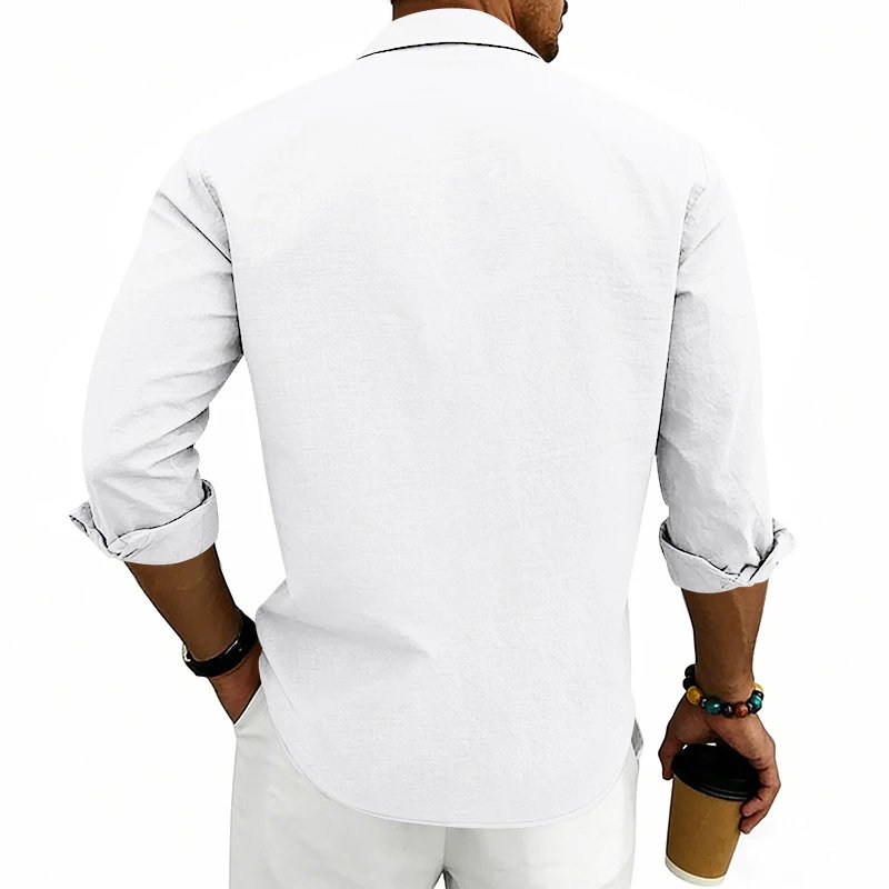 Design Guayabera-Style Shirt Army Green Shirt Tops Shirt - 37