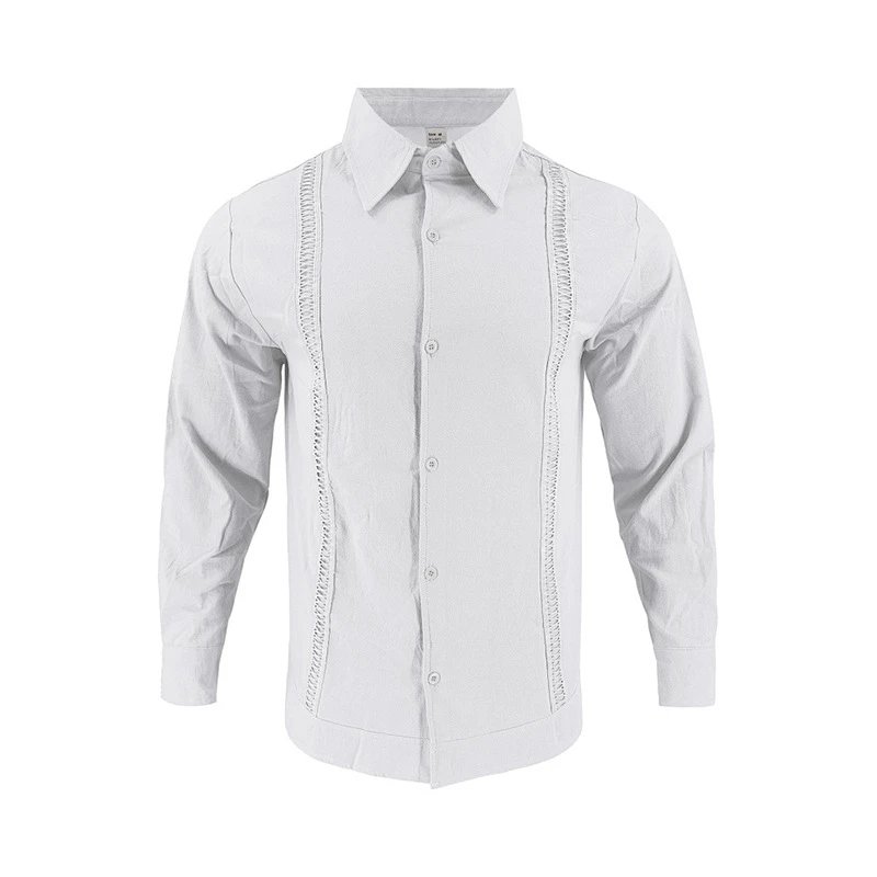 Design Guayabera-Style Shirt Army Green Shirt Tops Shirt - 41