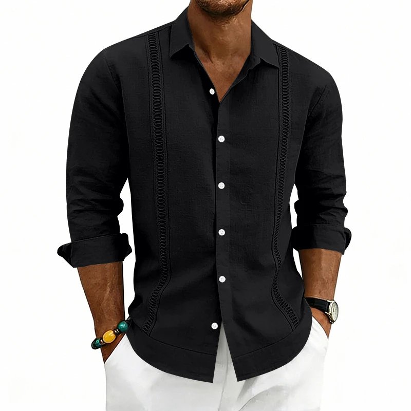 Design Guayabera-Style Shirt Army Green Shirt Tops Shirt - 52