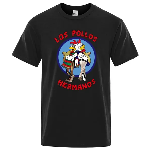 Design Los Pollos Hermanos Graphic Print Black T-Shirt T-Shirts - 1