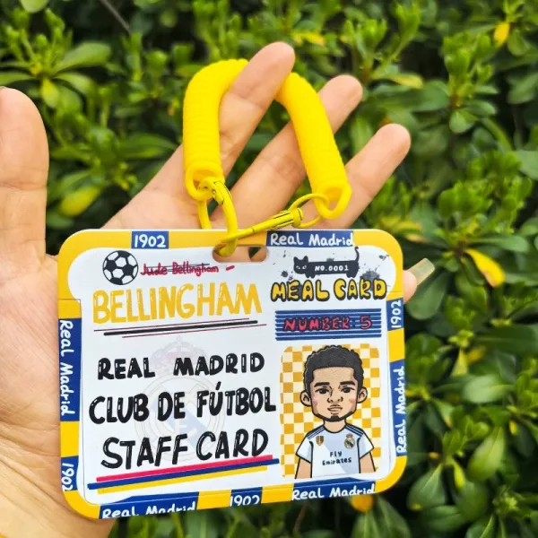 Real Madrid Jude Bellingham Staff Card Keychain Yellow Accessories - 1