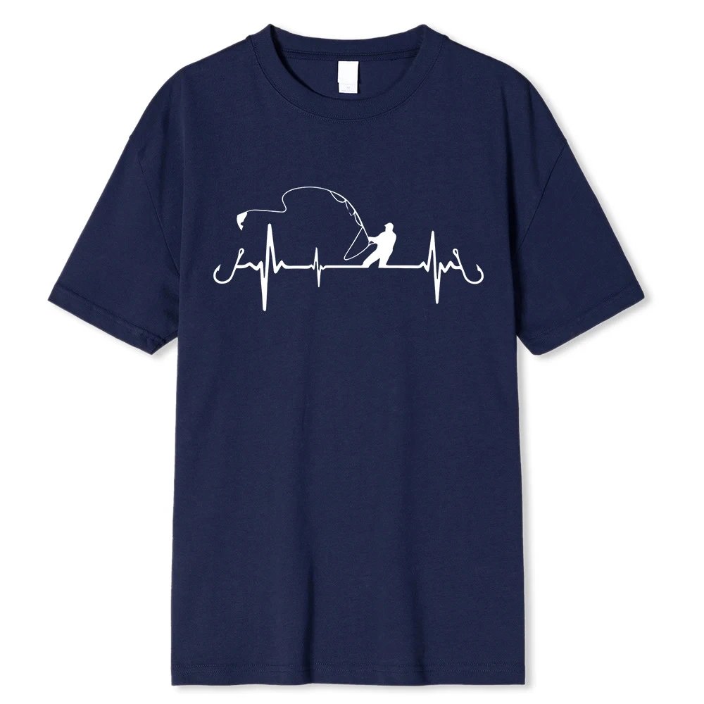 Design Fishing Heartbeat T-Shirt Black - 9