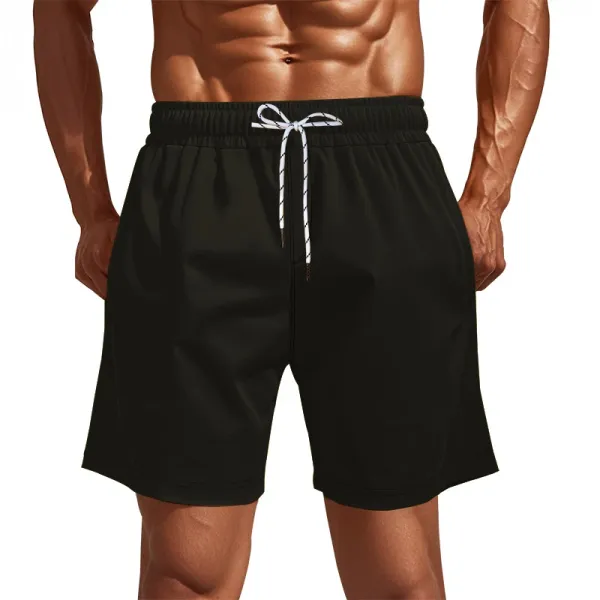 Design Drawstring Waist Shorts Beige Shorts - 4