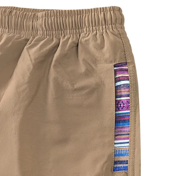 Design Drawstring Waist Shorts Beige Shorts - 40