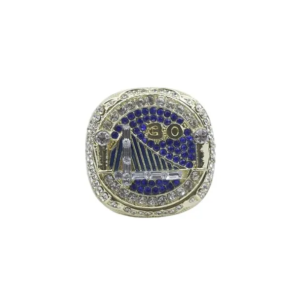Golden State Warriors 2015 NBA Championship Ring Replica Blue and Silver Jewelry - 3