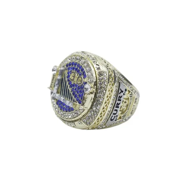 Golden State Warriors 2015 NBA Championship Ring Replica Blue and Silver Jewelry - 5