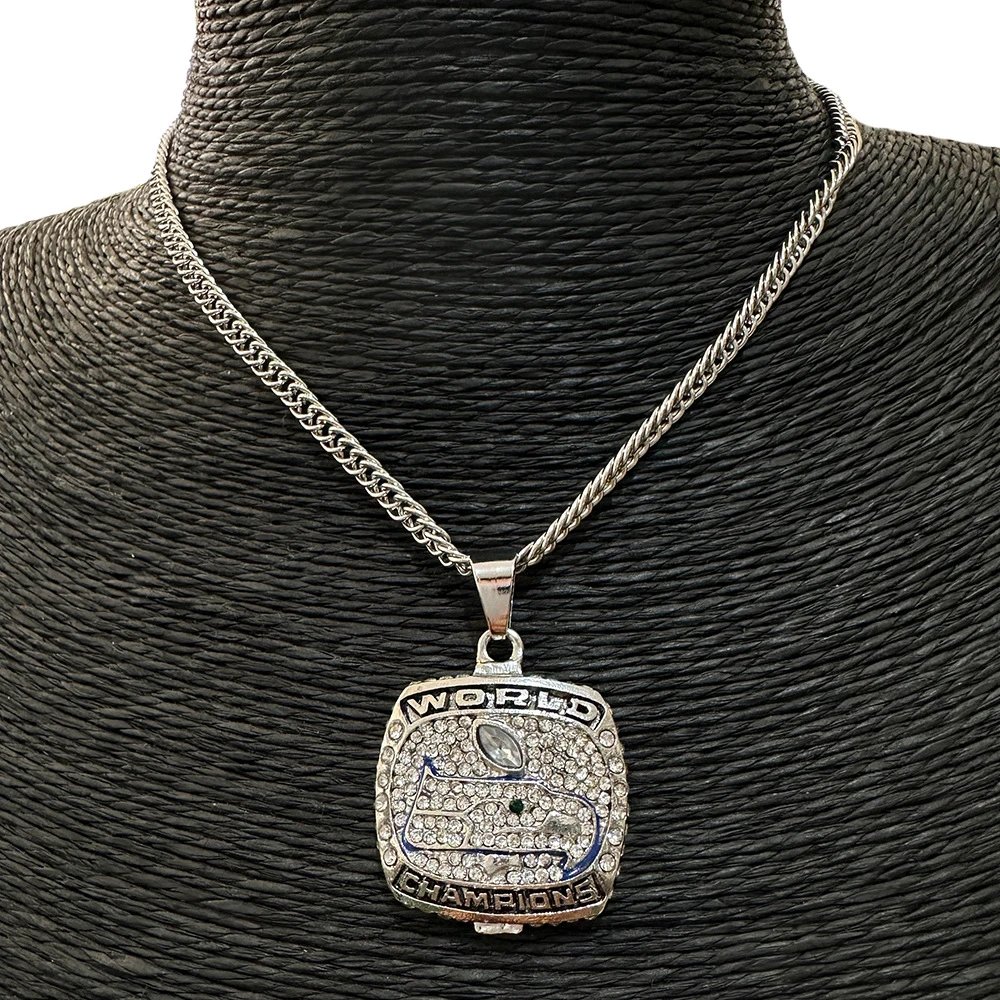 Design Baltimore Ravens Super Bowl Champions Pendant Necklace Silver Purple Crystal Jewelry - 2