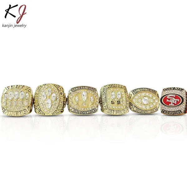 Design San Francisco 49ers Championship Rings Collection Gold Red Black Jewelry Set Jewelry - 5