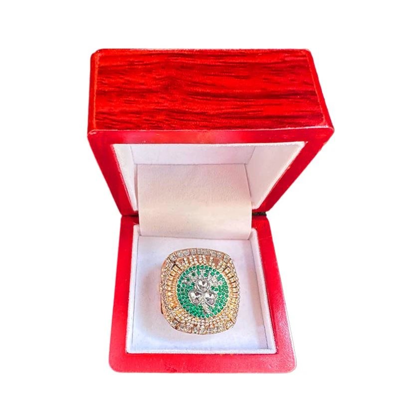 Design Custom Championship Ring Set with Shamrock Motif and Engraved Years Rings Jewelry - 3