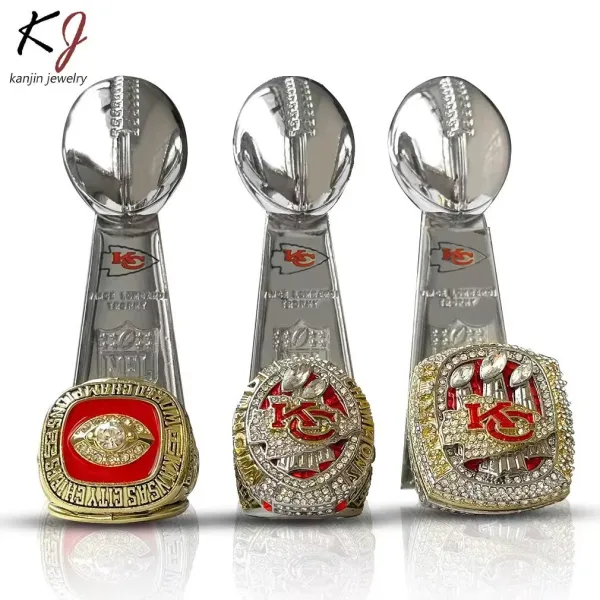 Design Kansas City Chiefs Super Bowl Trophy Replicas and Championship Rings Jewelry Set Jewelry - 6