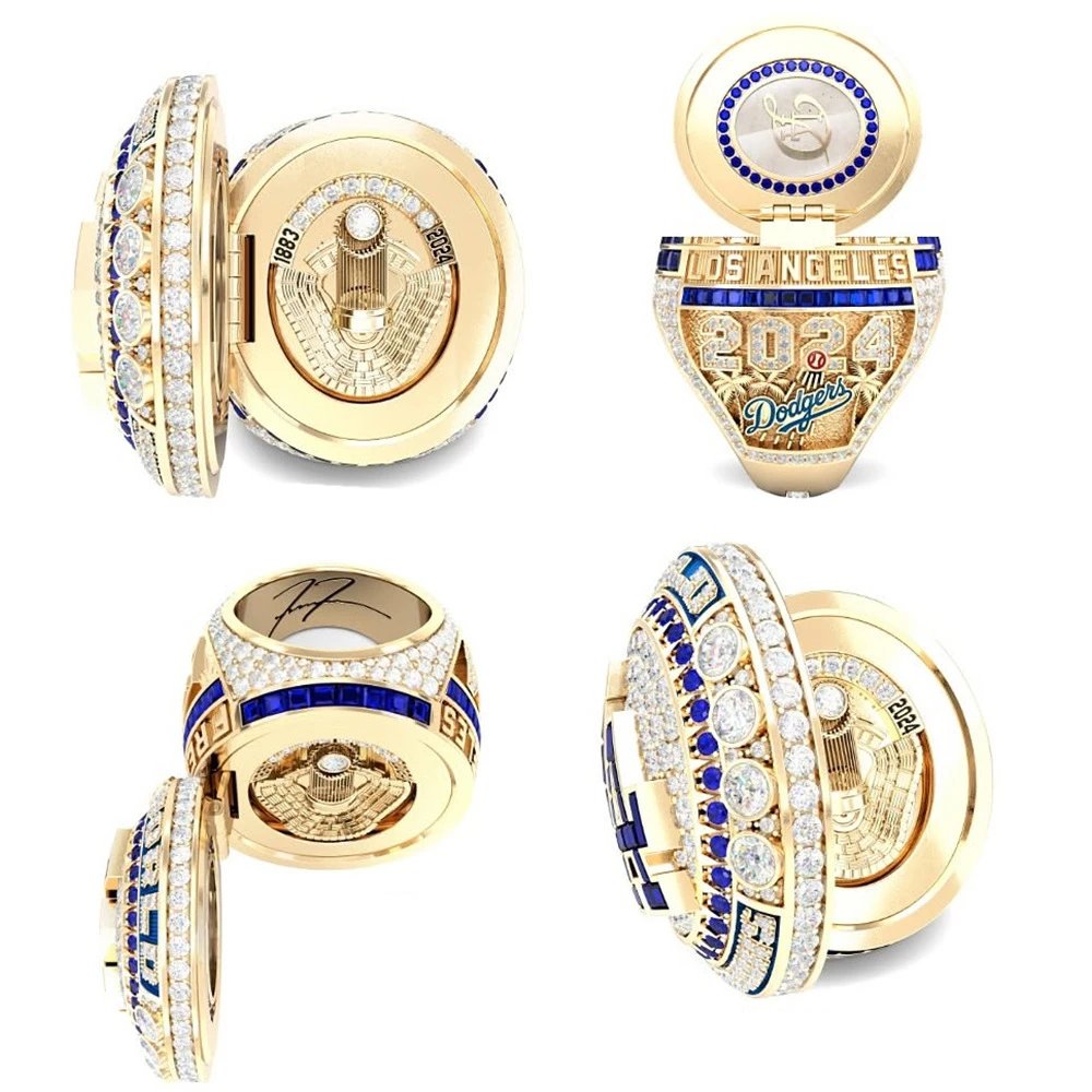 Design Jostens Los Angeles Dodgers 2024 World Series Championship Ring Gold Blue Diamond Jewelry - 2