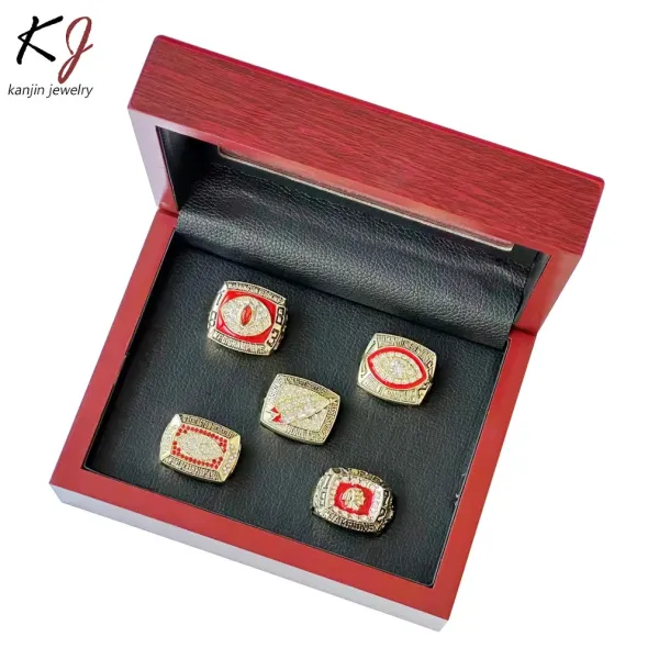 Design Kanjin Jewelry Washington Redskins Super Bowl Championship Rings Set Red Gold Jewelry - 5