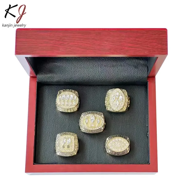 Design Kanjin Jewelry San Francisco 49ers Super Bowl Championship Rings Gold Crystal Set Jewelry - 4