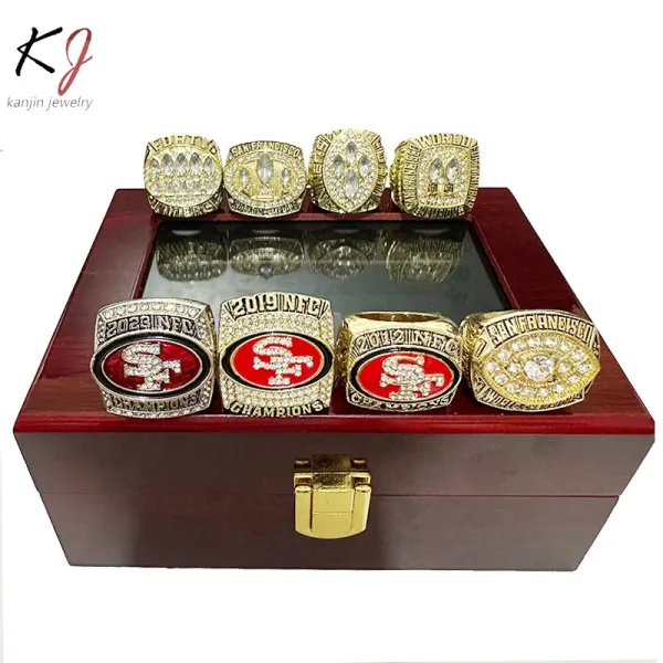 Design San Francisco 49ers Championship Rings Collection Gold Red Black Jewelry Set Jewelry - 9