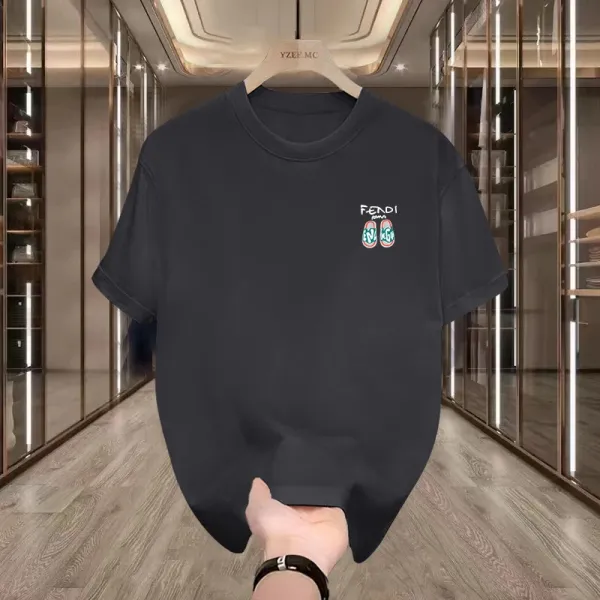 Fendi Flip-Flop Print Black T-Shirt - 5
