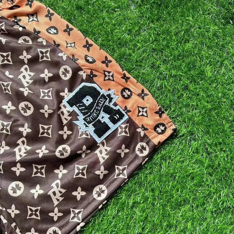 Louis Vuitton Monogram Repeat Print Basketball Shorts Black / White - 13