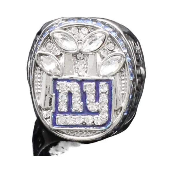 Design New York Giants Championship Ring Silver Blue Crystal Ring Jewelry - 5
