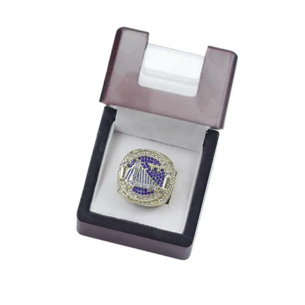 Golden State Warriors Championship Ring Blue and Gold Jewelry Ring - 1
