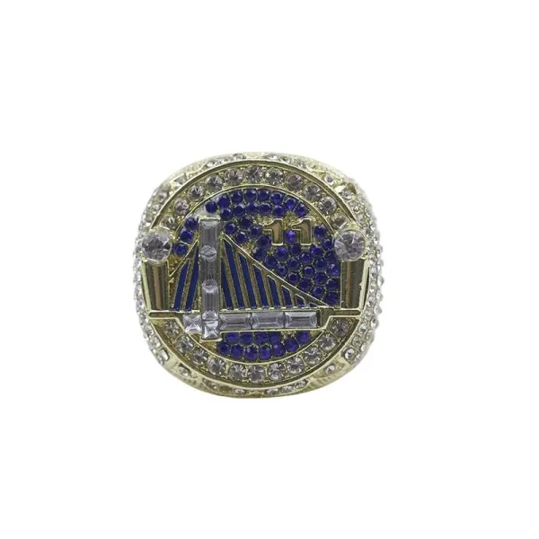 Golden State Warriors 2015 NBA Championship Ring Replica Blue and Silver Jewelry - 13