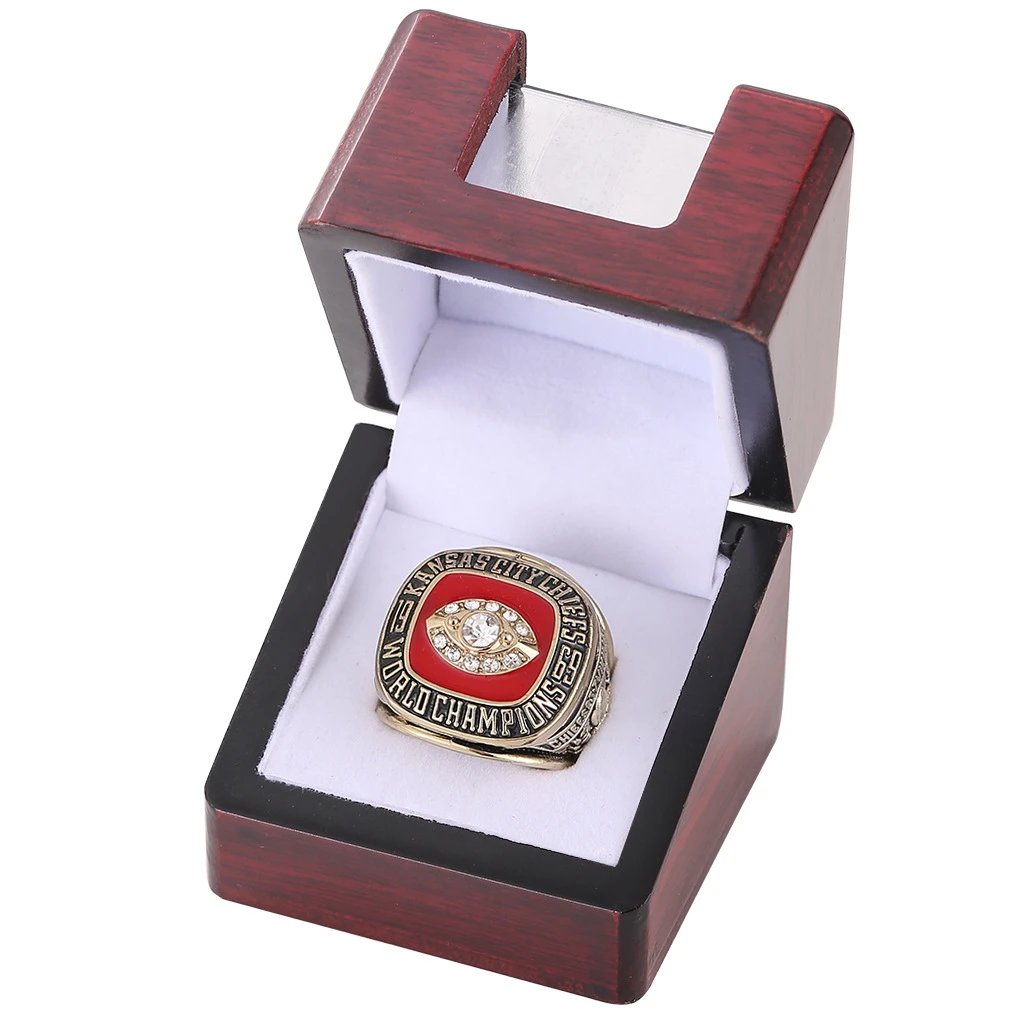Design Kansas City Chiefs Super Bowl LIV Championship Ring Red Gold Jewelry - 4