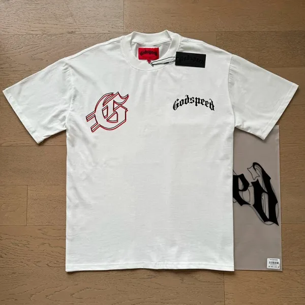 Godspeed Statue of Liberty Sunset Graphic T-Shirt White - 17