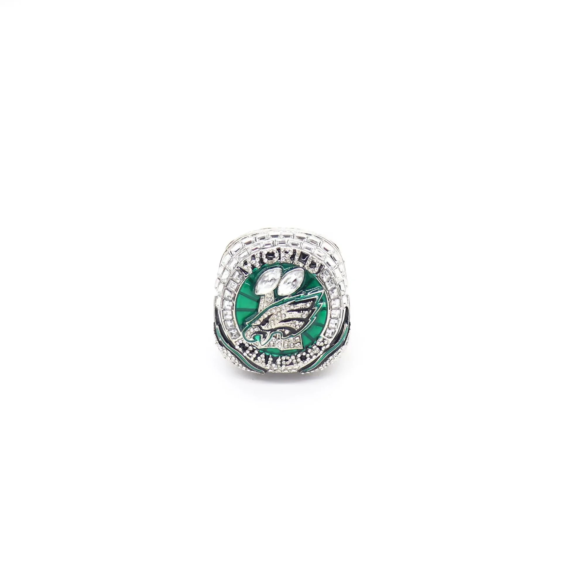 Design Philadelphia Eagles Super Bowl LII Championship Ring Hurts Edition Silver Green Black Ring Jewelry - 7