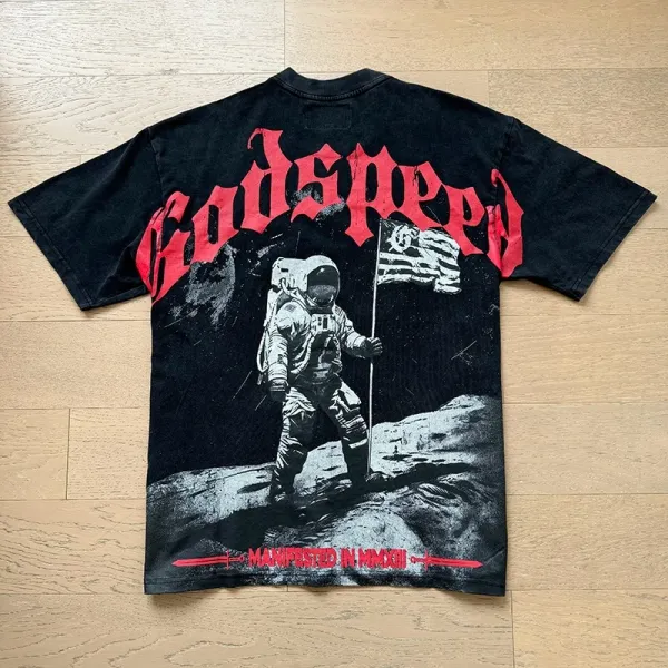 Godspeed Statue of Liberty Sunset Graphic T-Shirt White - 66