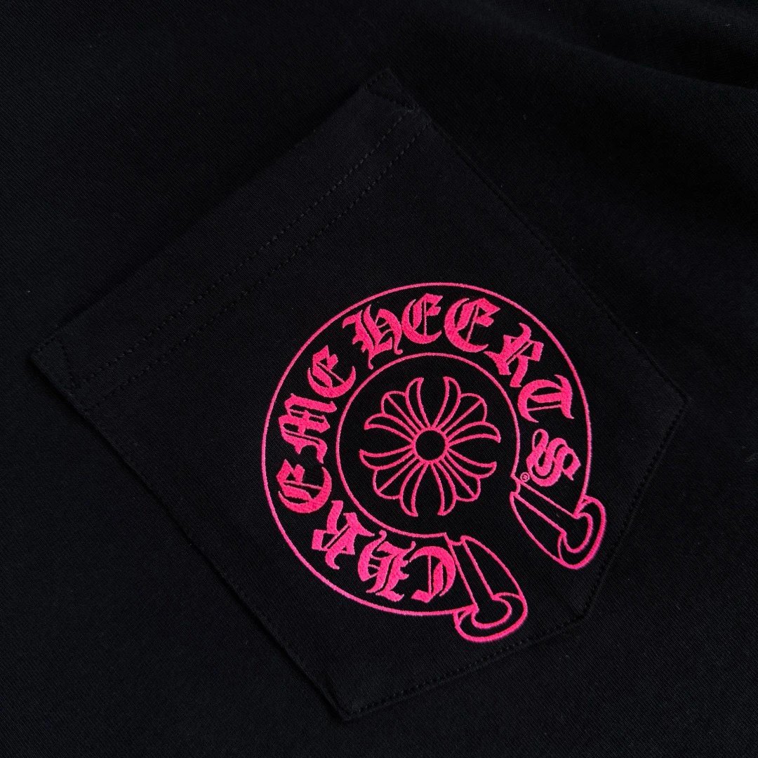 Chrome Hearts Circle Logo Pink Print White T-Shirt - 12