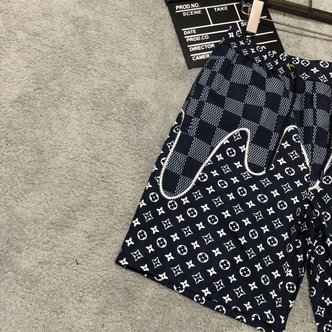 Louis Vuitton Monogram Print Drawstring Shorts White - 4