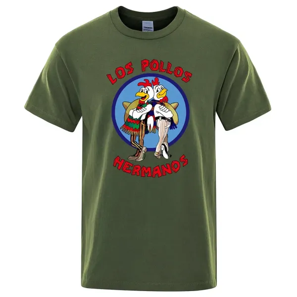 Design Los Pollos Hermanos Graphic T-Shirt Navy T-Shirts - 6