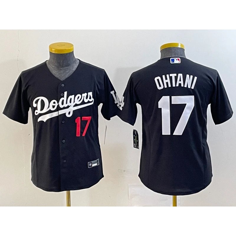 Los Angeles Dodgers MLB Authentic Jersey Black with White and Red Detailing Jersey