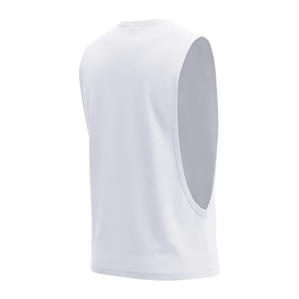 Design X Logo Cut-Out Sleeveless Tank Beige Vest-Top - 12