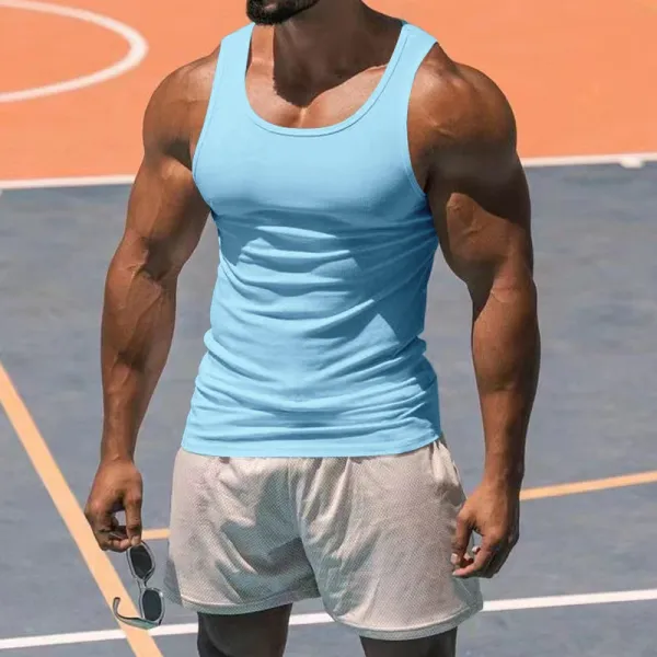Design Basic Fit White Vest-Top - 22