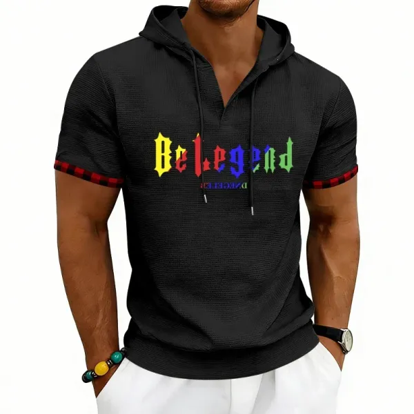 Design Be Legend Rainbow Print Hooded T-Shirt White Hoodie - 15